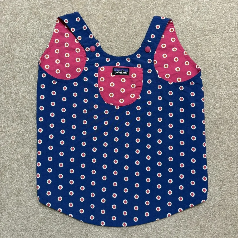 Patagonia Baby Reversible Baggies Jumper Dress SZ 18-24 Months Pink Blue Dotted